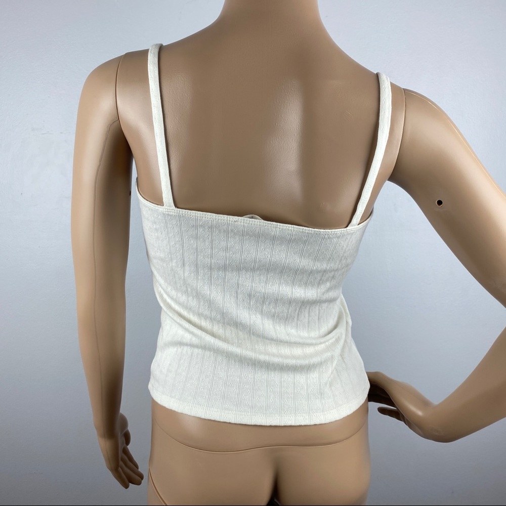 NEW REFORMATION IVORY POINTELLE KNIT CAMISOLE - Picture 8 of 10